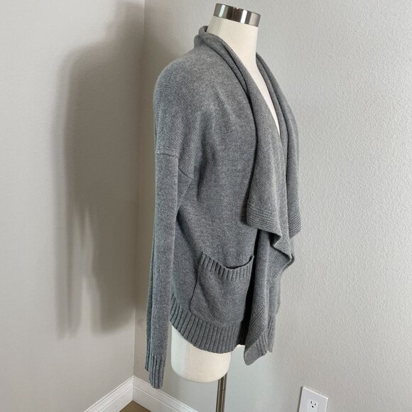 Vince Womens Small Gray Open Front Waterfall Cardigan Wool Cashmere Sweater - Picture 6 of 10